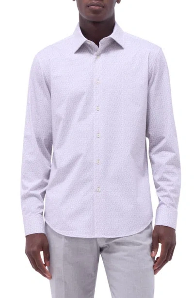 BUGATCHI BUGATCHI JAMES OOOHCOTTON® LEAF PRINT BUTTON-UP SHIRT