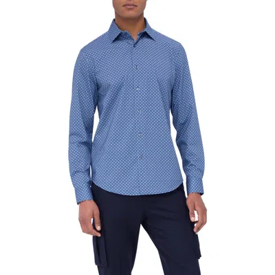 BUGATCHI BUGATCHI JAMES OOOHCOTTON® MICROCHECK BUTTON-UP SHIRT