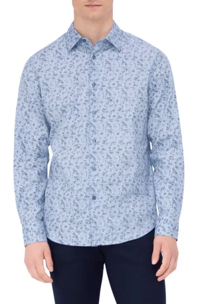 BUGATCHI BUGATCHI JULIAN SHAPED FIT PRINT BUTTON-UP SHIRT