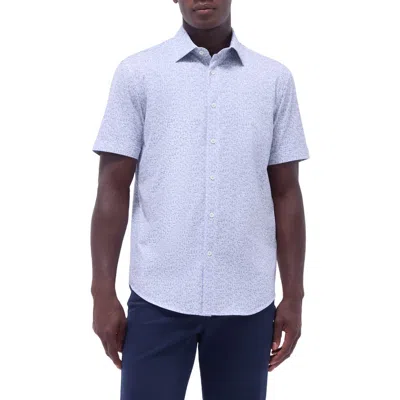 BUGATCHI BUGATCHI MILES OOOHCOTTON® ABSTRACT PRINT SHORT SLEEVE BUTTON-UP SHIRT