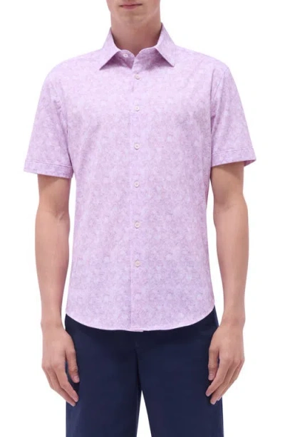 BUGATCHI BUGATCHI MILES OOOHCOTTON® FLORAL SHORT SLEEVE BUTTON-UP SHIRT
