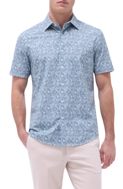 BUGATCHI BUGATCHI MILES OOOHCOTTON® FLORAL SHORT SLEEVE BUTTON-UP SHIRT