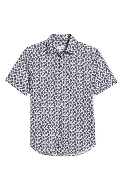 BUGATCHI BUGATCHI MILES OOOHCOTTON® PALM TREE PRINT SHORT SLEEVE BUTTON-UP SHIRT