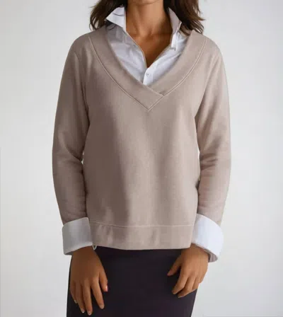 BUKI POWER VEE 'SWEATER' SWEATSHIRT IN CAMEL