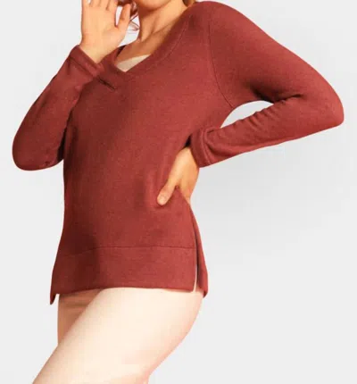 BUKI POWER VEE 'SWEATER' SWEATSHIRT IN WINE