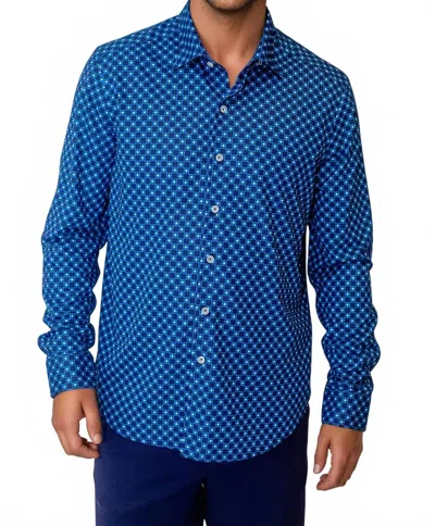 BUKI RETRO BLUES LONG SLEEVE TECH SHIRT IN NAVY