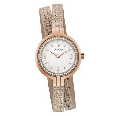 BULOVA BULOVA 98R279 RHAPSODY DIAMOND LEATHER DOUBLE WRAP STRAP WOMEN'S WATCH $995