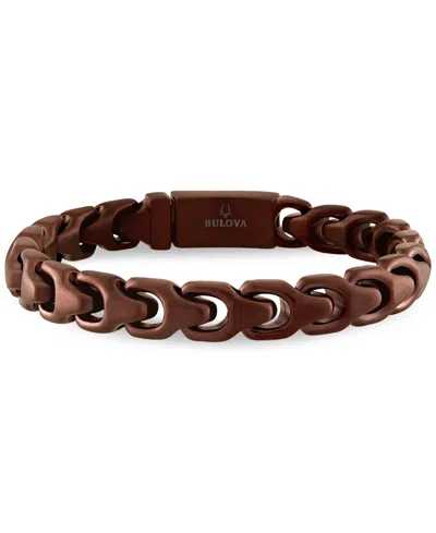 BULOVA BROWN-TONE STAINLESS STEEL LINK BRACELET