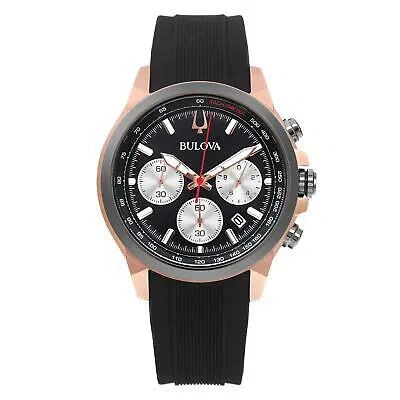 BULOVA BULOVA CLASSIC 45MM GOLD-TONE STEEL BLACK DIAL QUARTZ MEN WATCH 98B397