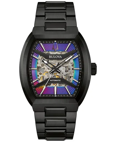 BULOVA MEN'S MAQUINA AUTOMATIC BLACK STAINLESS STEEL BRACELET WATCH 40MM
