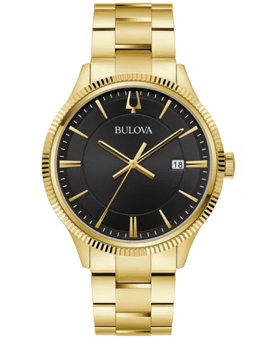 BULOVA MEN'S GOLD-TONE STAINLESS STEEL BRACELET WATCH 42MM