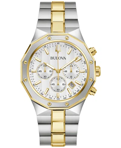 BULOVA MEN'S PRESTIGE CHRONOGRAPH TWO-TONE STAINLESS STEEL BRACELET WATCH 40MM