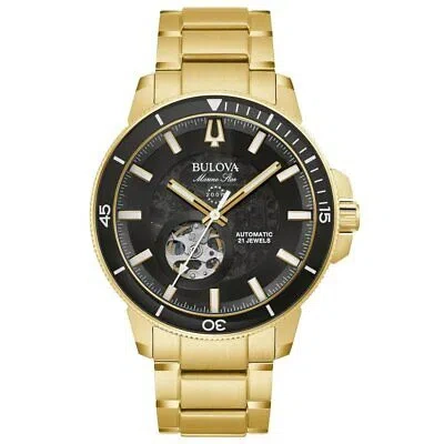 BULOVA BULOVA MENS MARINE STAR BLACK DIAL WATCH - 97A174
