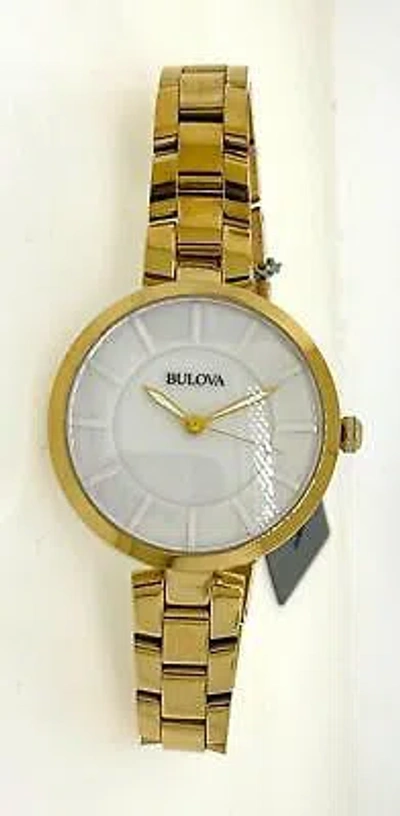 BULOVA BULOVA WOMEN'S ANALOG ROUND GOLD TONE WHITE DIAL DRESS WATCH 97L142