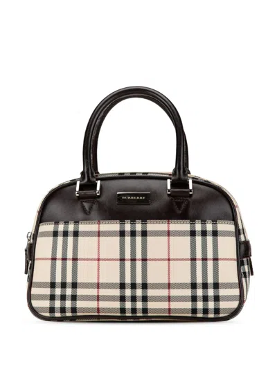 BURBERRY 2000-2017 HOUSE CHECK CANVAS HANDBAG