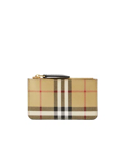 BURBERRY BURBERRY CHECK PRINTED ZIPPED COIN CASE