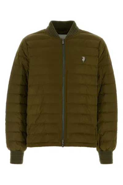 BURBERRY ARMY GREEN POLYESTER DOWN JACKET