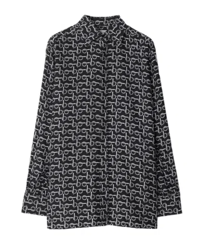 BURBERRY BURBERRY B JACQUARD LONG SLEEVED SHIRT