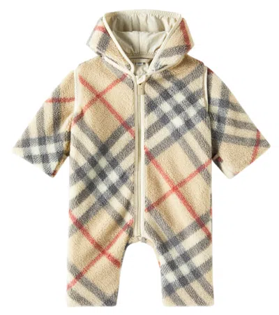 BURBERRY BABY BURBERRY CHECK FLEECE ONESIE