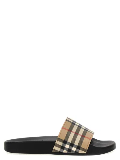 BURBERRY MEN BEIGE CHECK SLIDES, 10 LUXURY SLIPPERS & SLIDES FOR MEN DARVEYS