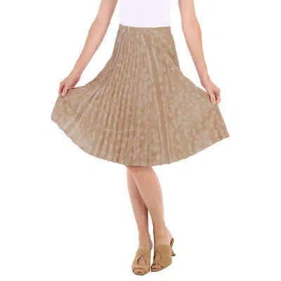 BURBERRY BURBERRY BEIGE DEER PRINT PLEATED SKIRT