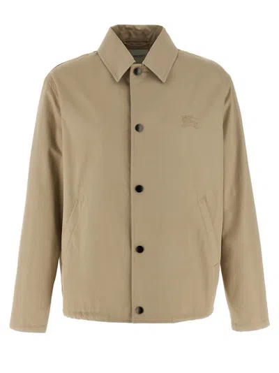 BURBERRY MEN BEIGE GABARDINE JACKET, L LUXURY JACKETS FOR MEN DARVEYS