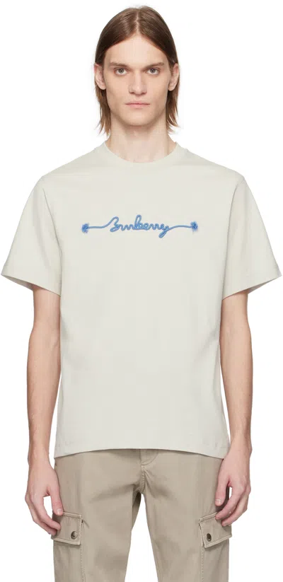 BURBERRY BEIGE KNOT LOGO COTTON T-SHIRT