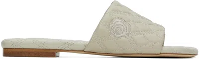 BURBERRY BEIGE LEATHER QUILT SANDALS