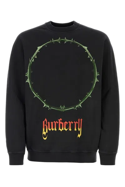 BURBERRY BLACK COTTON OVERSIZE SWEATSHIRT