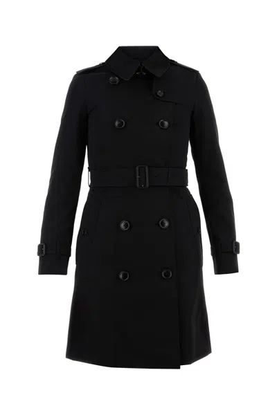 BURBERRY BLACK COTTON TRENCH COAT