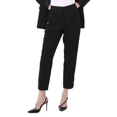 BURBERRY BURBERRY BLACK HANOVER TUX STRIPE PANTS