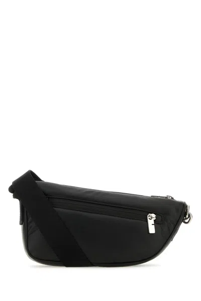 BURBERRY BLACK LEATHER SHIELD CROSSBODY BAG