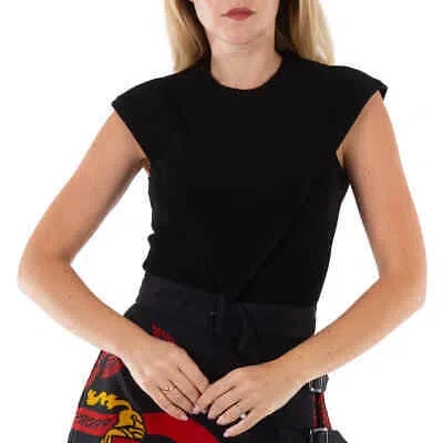 BURBERRY BURBERRY BLACK PANEL DETAIL STRETCH JERSEY BODYSUIT