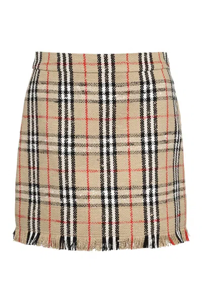 BURBERRY BURBERRY BOUCLÉ WOOL SKIRT