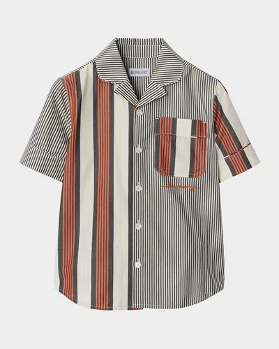BURBERRY BOY'S XANADU MIXED STRIPED SHIRT