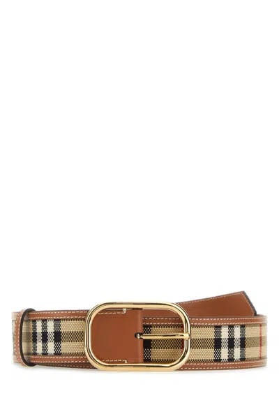 BURBERRY BROWN SIGNATURE CHECK BELT