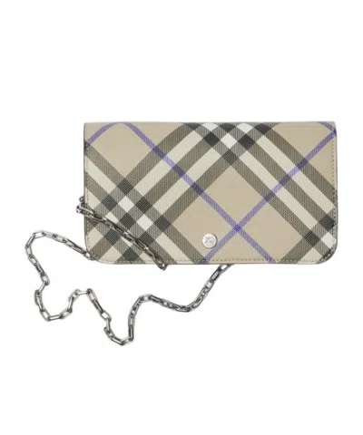 BURBERRY BURBERRY CHECK CHAIN STRAP WALLET