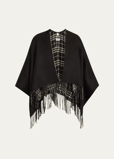 BURBERRY CHARLOTTE CHECK WOOL CAPE