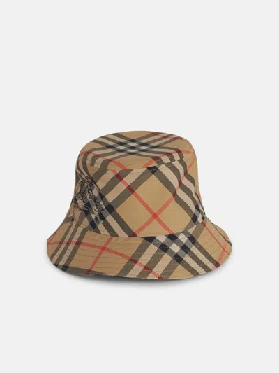 BURBERRY 'CHECK' BEIGE COTTON HAT