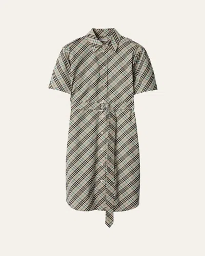 BURBERRY CHECK BELTED SHIRT DRESS