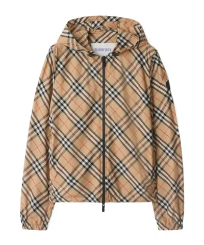 BURBERRY BURBERRY CHECKED HOODED ZIP-UP JACKET