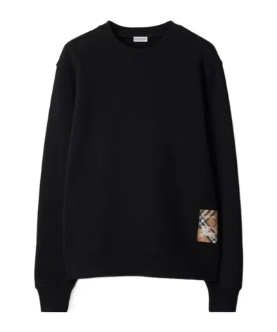 BURBERRY BURBERRY CHECK-PATCH CREWNECK SWEATSHIRT