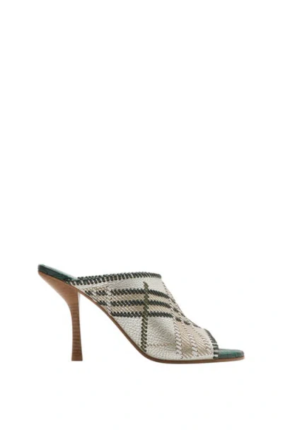 BURBERRY BURBERRY CHECK LEATHER CABANA MULES