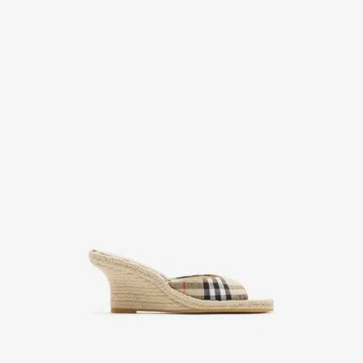 BURBERRY BURBERRY CHECK MEWS ESPADRILLE MULES​