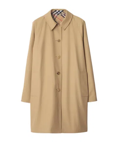 BURBERRY BURBERRY CHECK-PATTERN BUTTONED REVERSIBLE TRENCH COAT