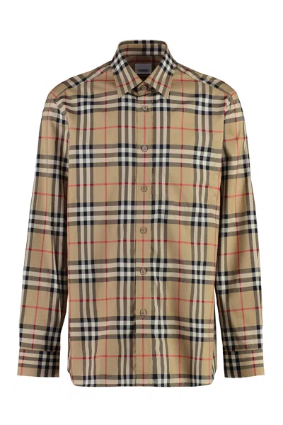 BURBERRY BURBERRY CHECK PRINT COTTON SHIRT