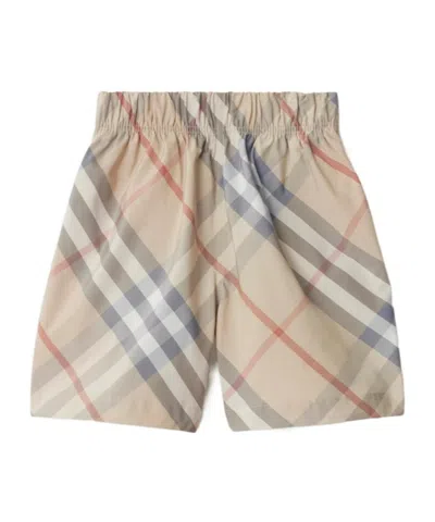 BURBERRY BURBERRY KIDS MID-RISE CHECK-PRINTED DECK SHORTS