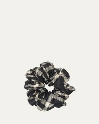 BURBERRY CHECK-PRINT SILK SCRUNCHIE