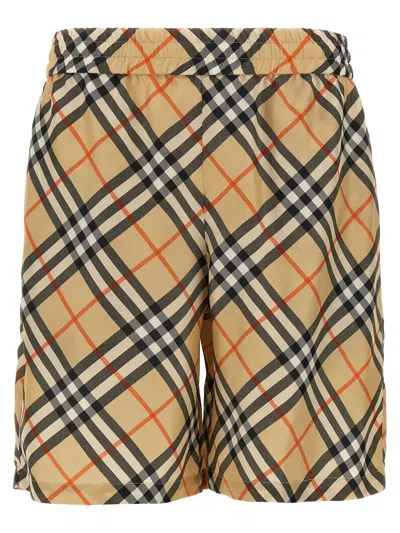 BURBERRY BURBERRY CHECK SILK BERMUDA SHORTS