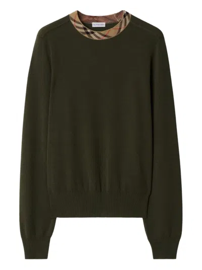 BURBERRY BURBERRY CHECK TRIM SWEATER